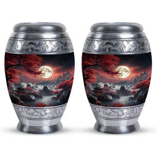 Moonlit Sakura - Moon Urn Large Teardrop, Heart Urn For Ashes
