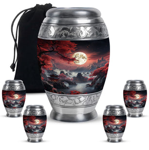 Moonlit Sakura - Moon Urn Large Teardrop, Heart Urn For Ashes