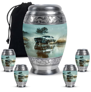 Classic Muscle In The Rain - Car Urn Teardrop, Heart Cremation Urn