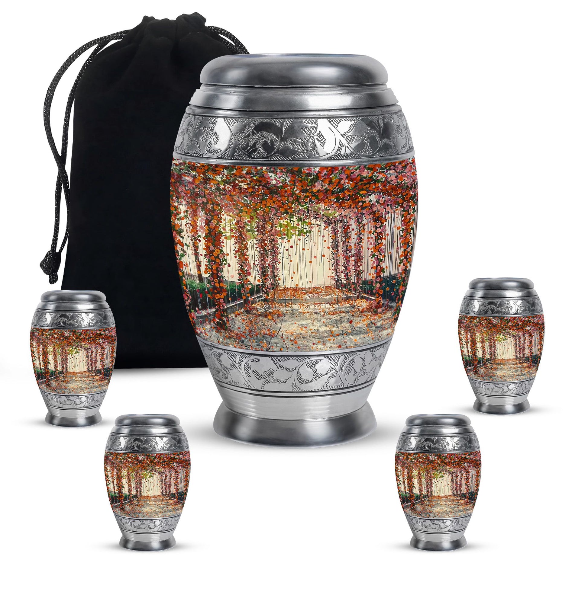 Flowers Small Ashes Urn Funeral, Ashes Memorial Urn