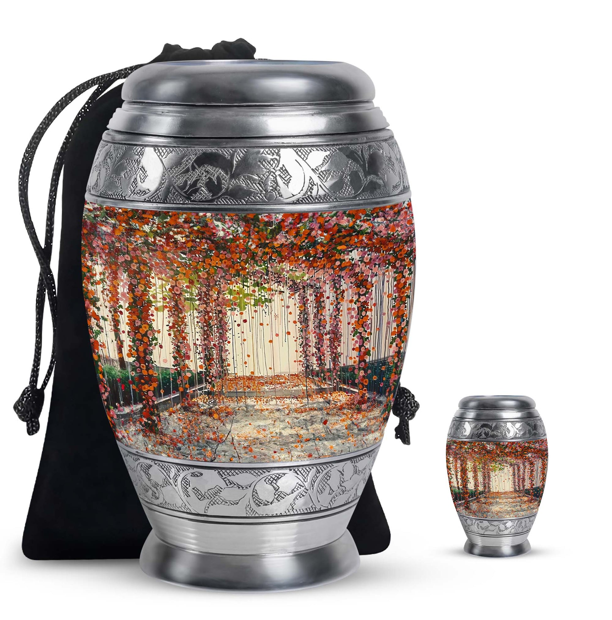 Flowers Small Ashes Urn Funeral, Ashes Memorial Urn
