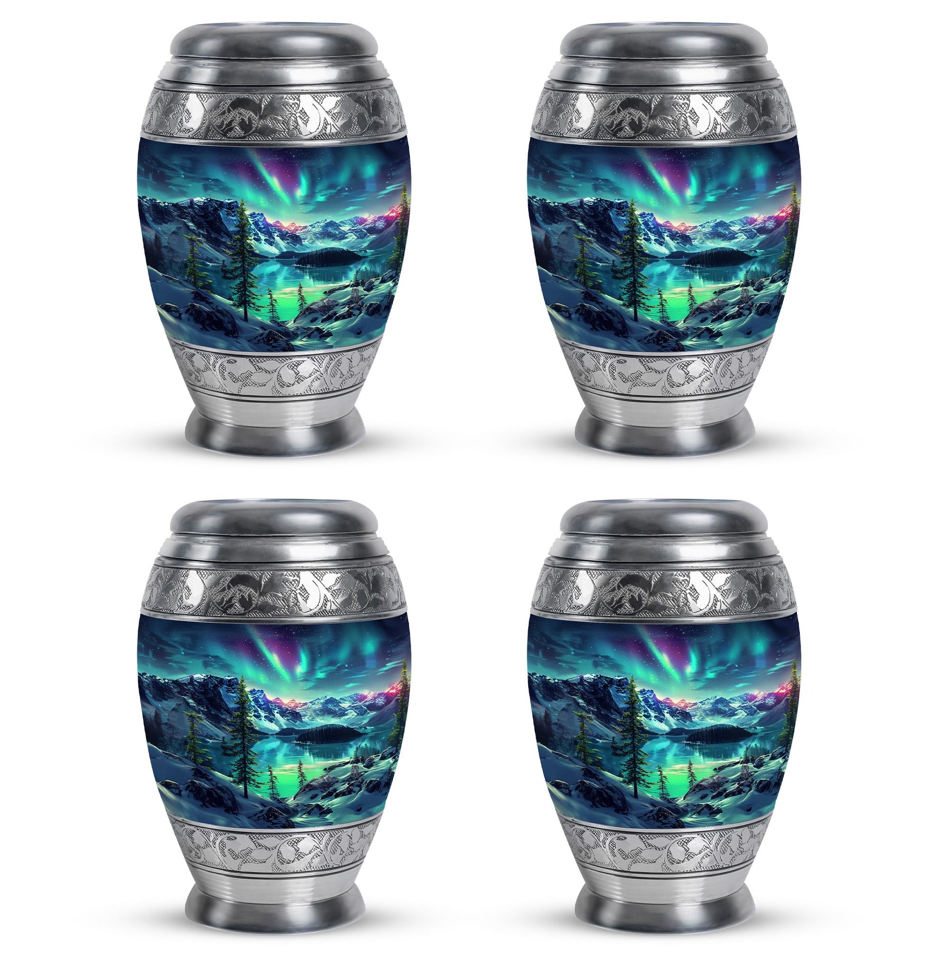 Aurora Borealis Little Urns Large Funeral, Ashes Urn For Ashes
