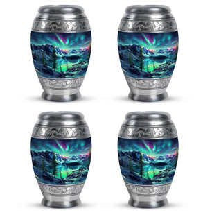 Aurora Borealis Little Urns Large Funeral, Ashes Urn For Ashes