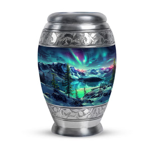 Aurora Borealis Little Urns Large Funeral, Ashes Urn For Ashes