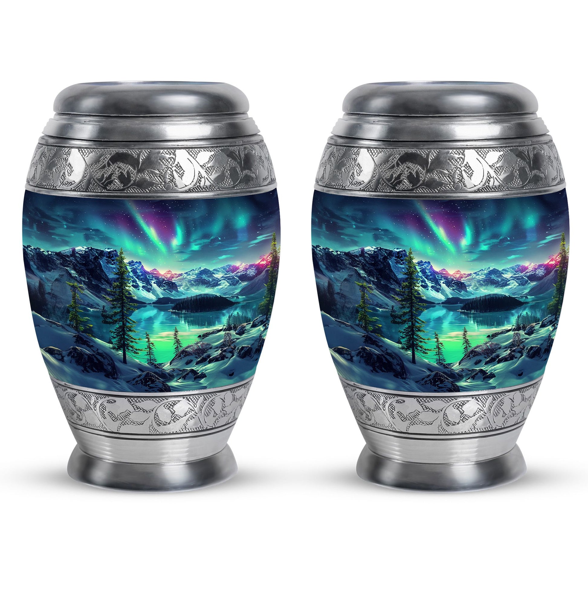 Aurora Borealis Little Urns Large Funeral, Ashes Urn For Ashes