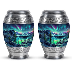 Aurora Borealis Little Urns Large Funeral, Ashes Urn For Ashes