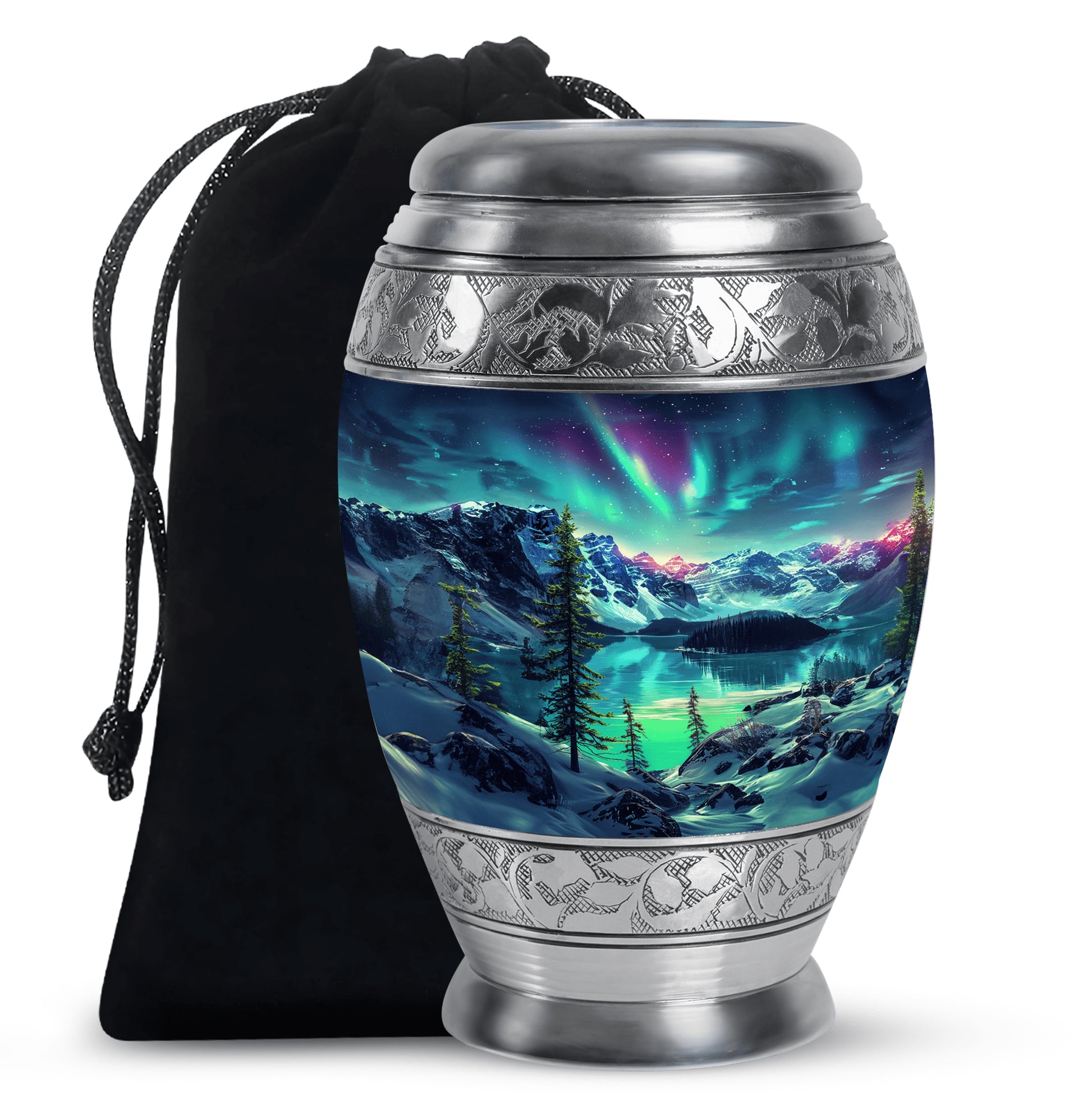 Aurora Borealis Little Urns Large Funeral, Ashes Urn For Ashes