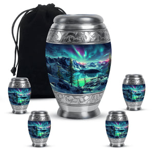 Aurora Borealis Little Urns Large Funeral, Ashes Urn For Ashes