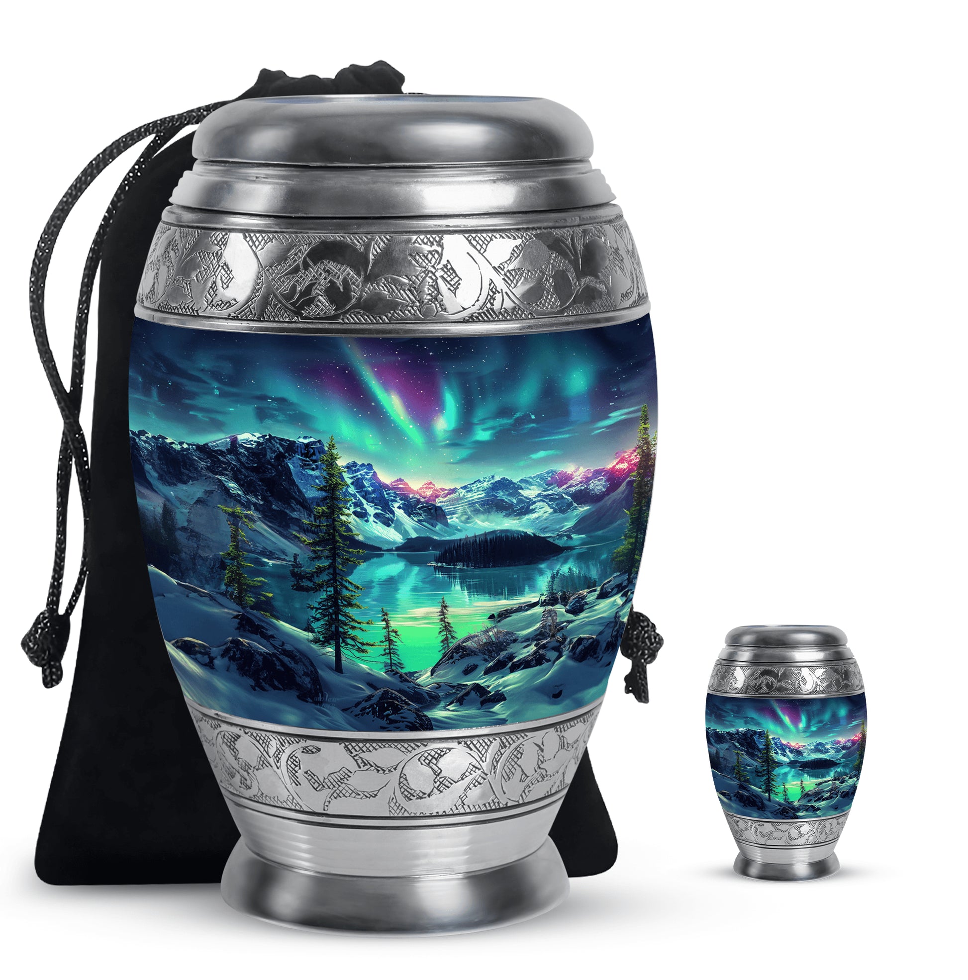 Aurora Borealis Little Urns Large Funeral, Ashes Urn For Ashes