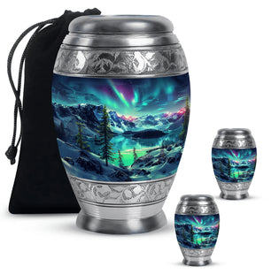 Aurora Borealis Little Urns Large Funeral, Ashes Urn For Ashes