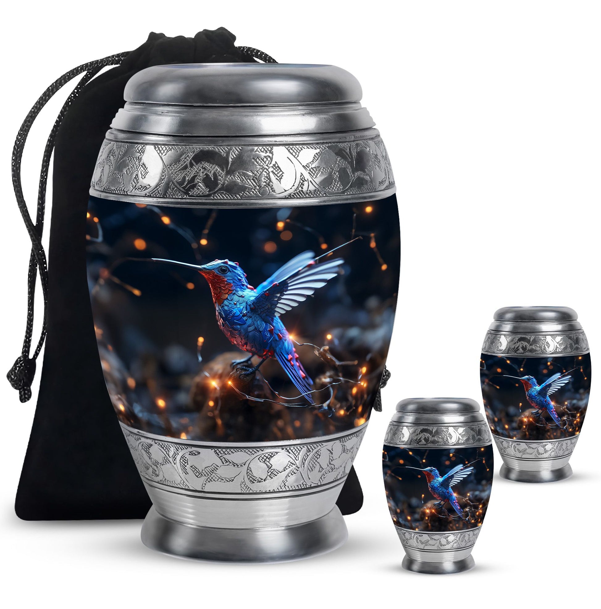 Humming Birds Urns Large Funeral, Ashes Urn For Ashes