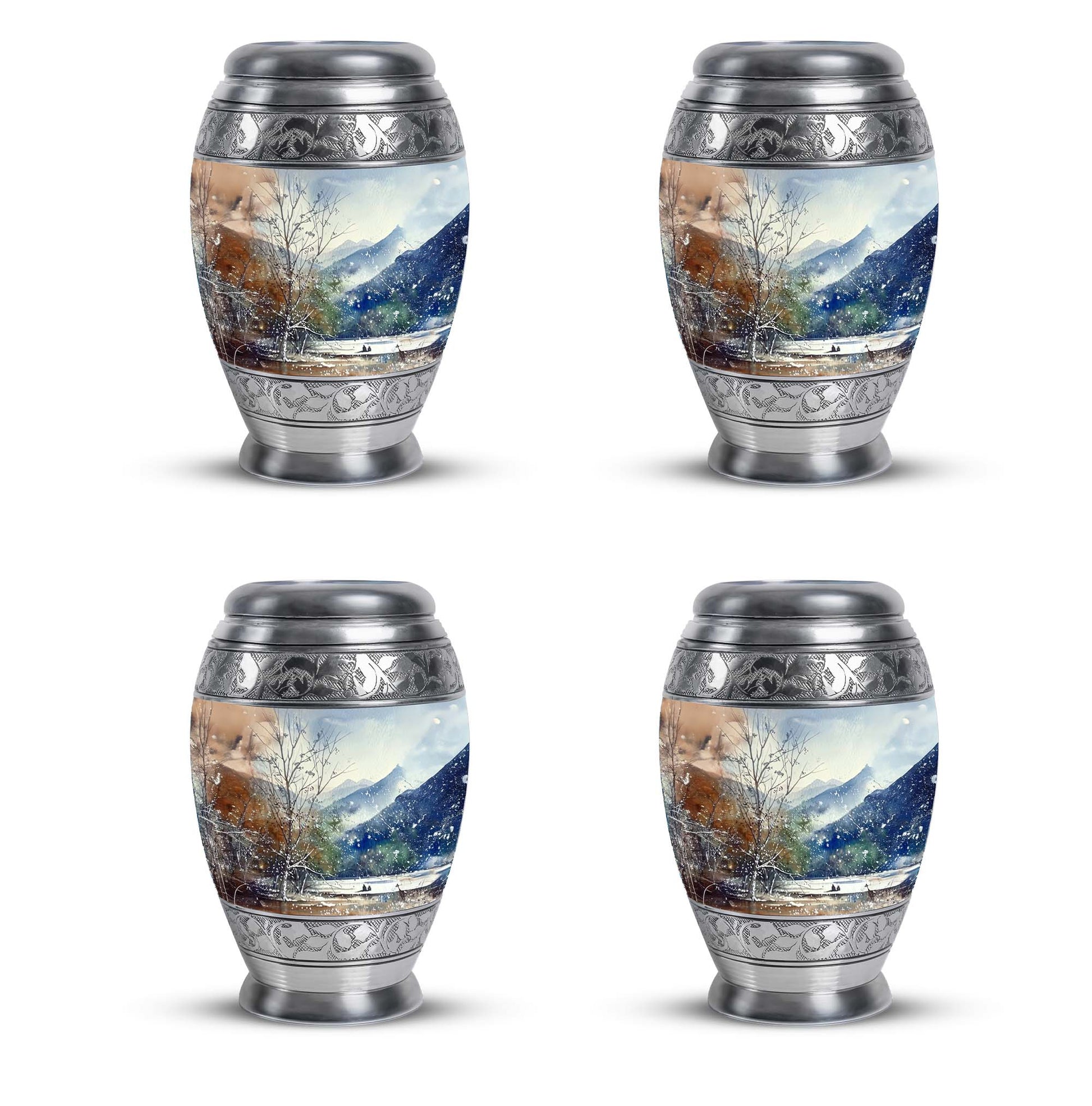 Mountains Urn For Human Remains Funeral, Ashes Memorial Urn