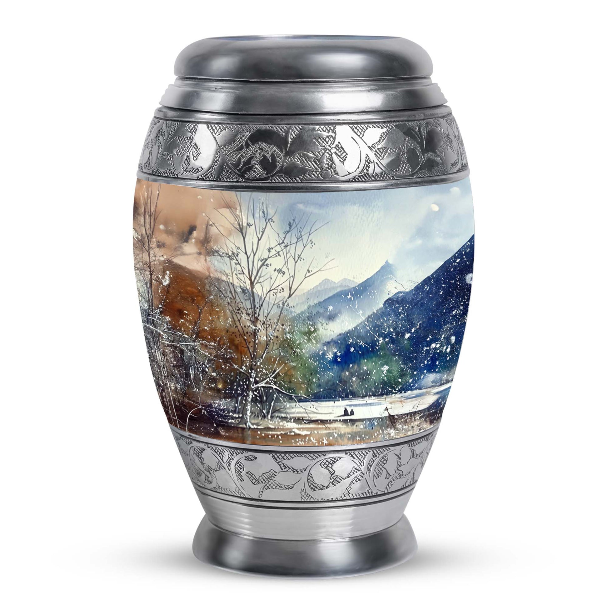 Mountains Urn For Human Remains Funeral, Ashes Memorial Urn