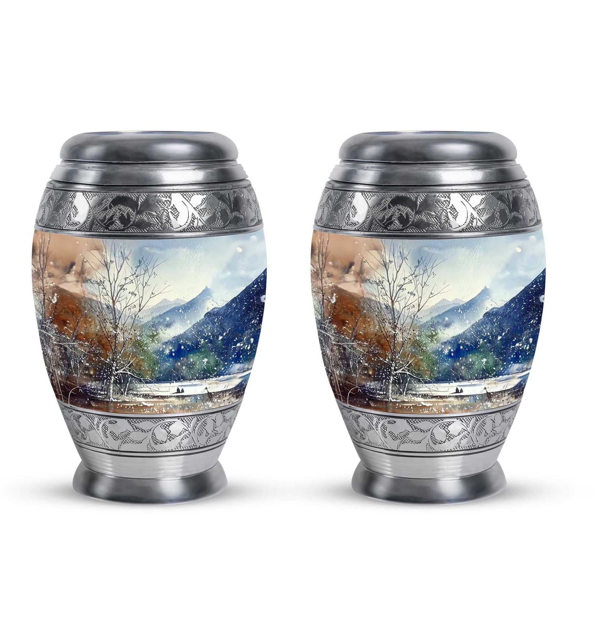 Mountains Urn For Human Remains Funeral, Ashes Memorial Urn