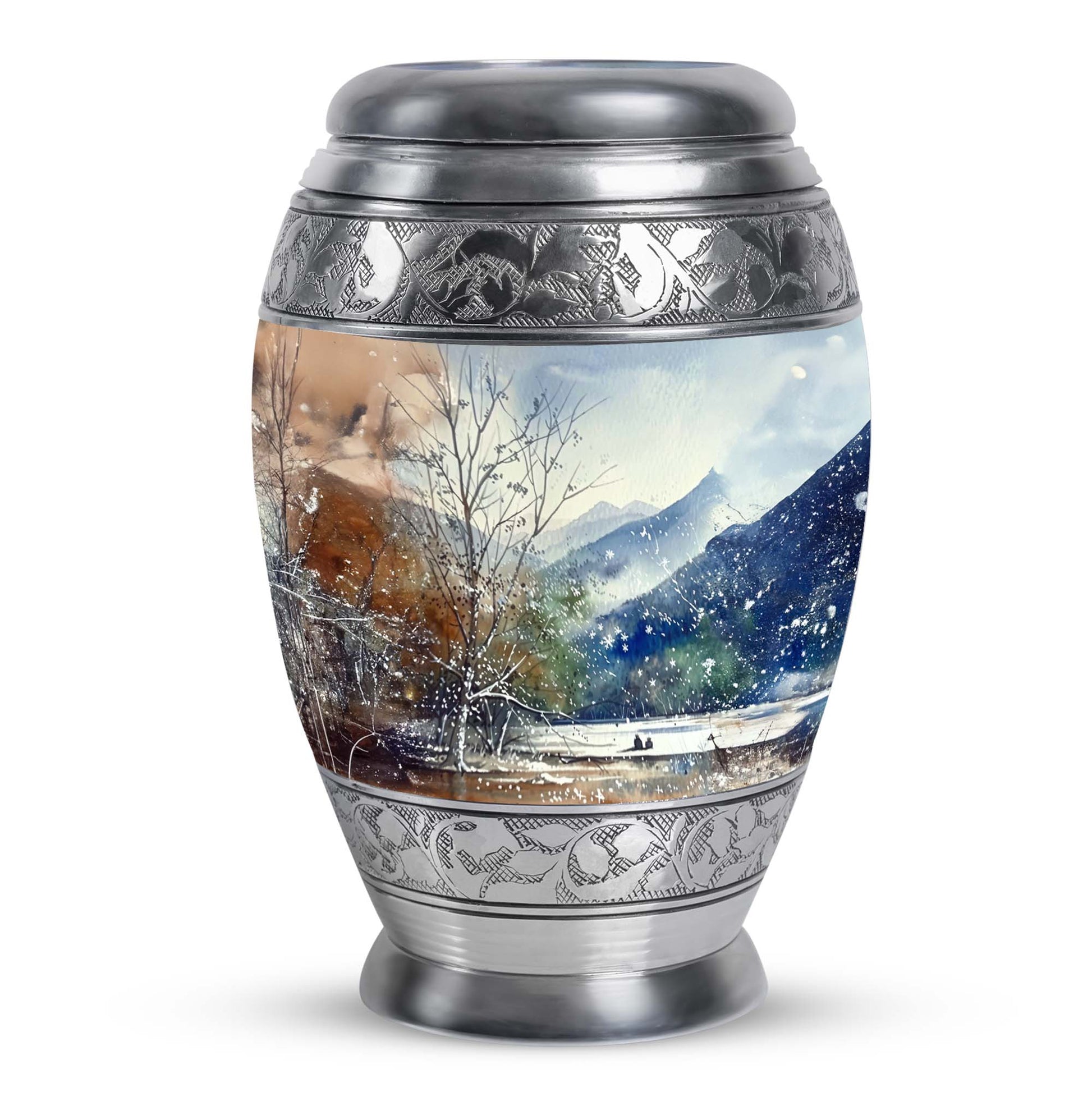 Mountains Urn For Human Remains Funeral, Ashes Memorial Urn