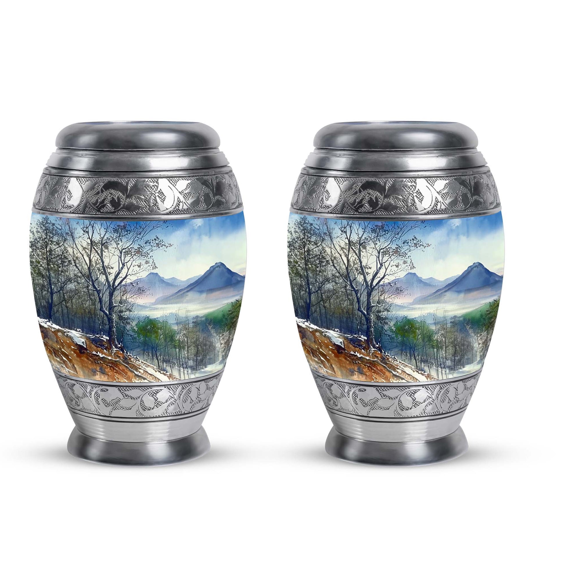 Mountains Urn For Human Ashes Funeral, Ashes Cremation Urn For Ashes