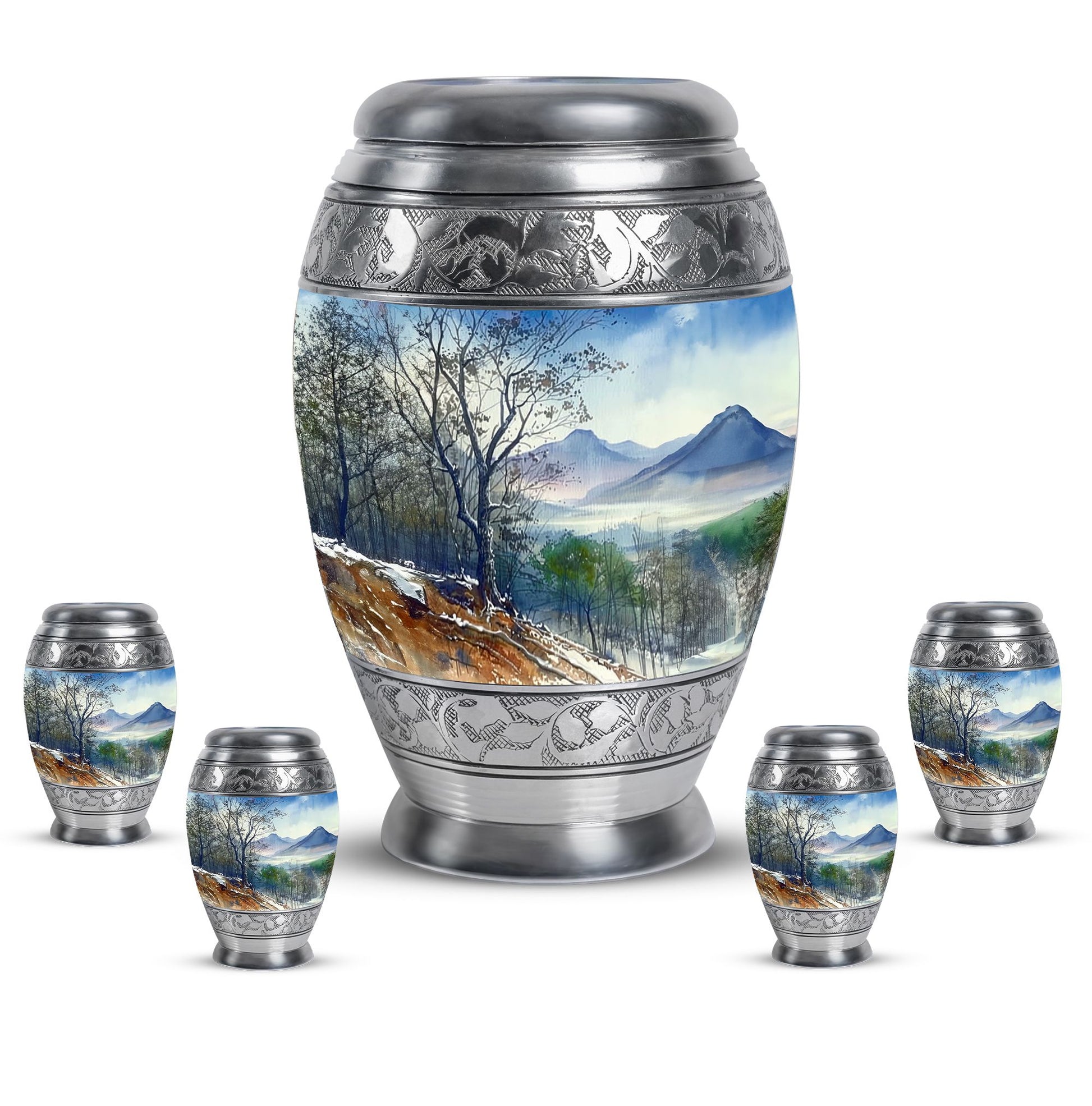 Mountains Urn For Human Ashes Funeral, Ashes Cremation Urn For Ashes