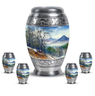 Mountains Urn For Human Ashes Funeral, Ashes Cremation Urn For Ashes