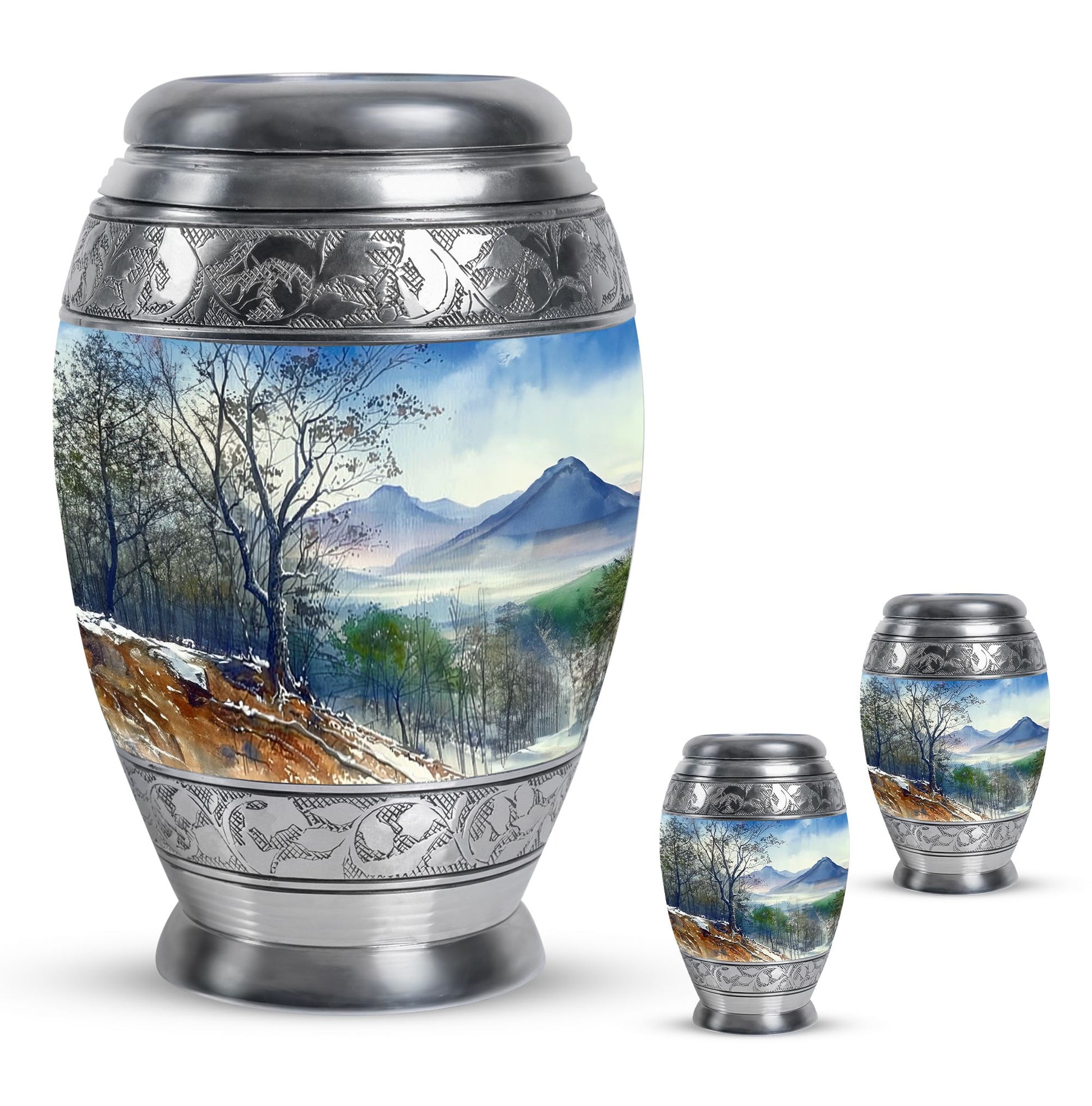 Mountains Urn For Human Ashes Funeral, Ashes Cremation Urn For Ashes