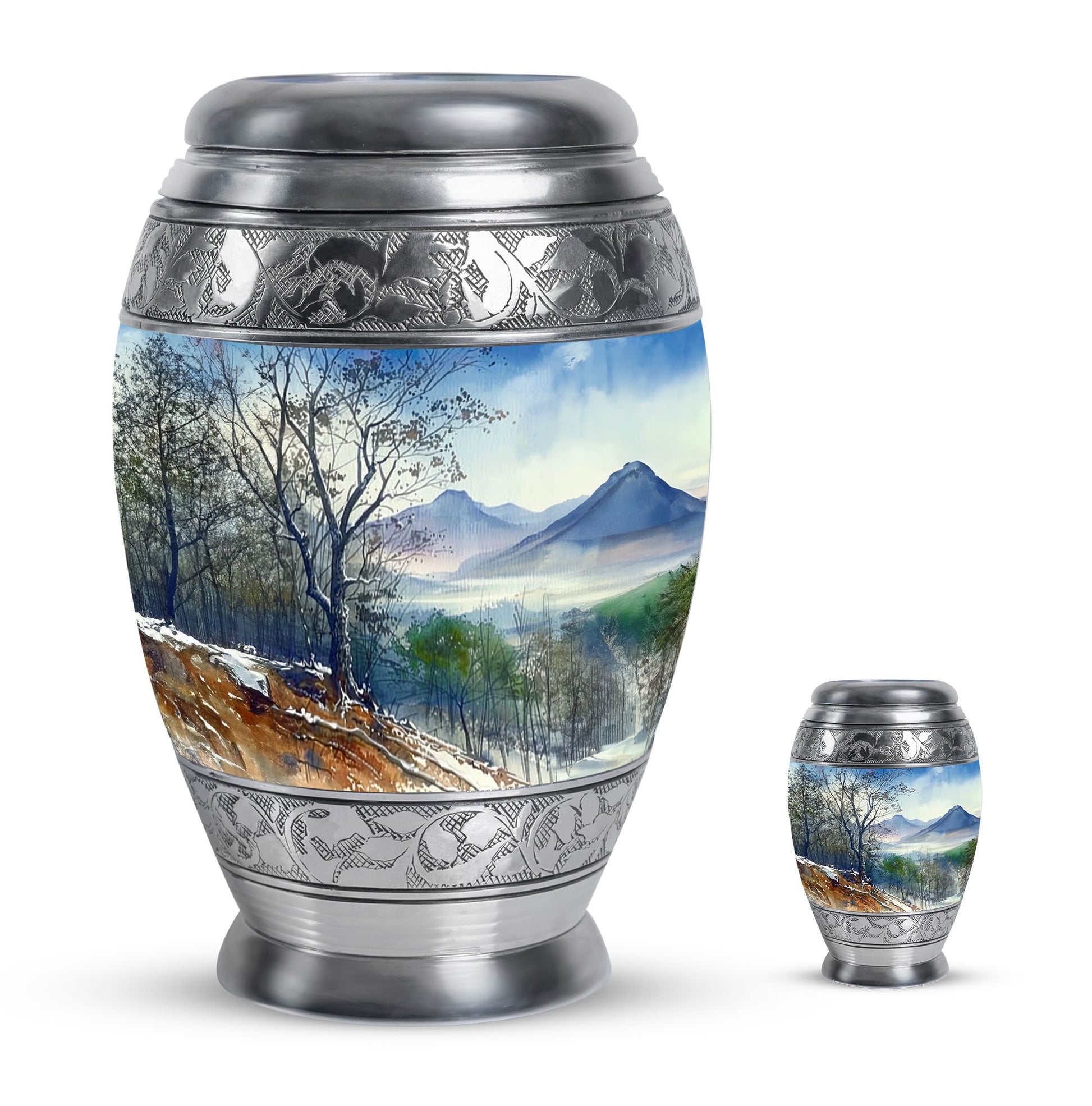 Mountains Urn For Human Ashes Funeral, Ashes Cremation Urn For Ashes