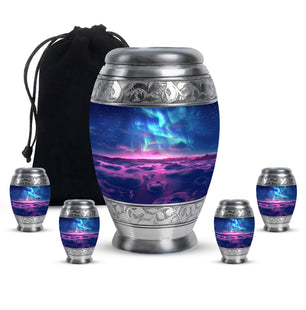 Aurora Borealis Keepsake For Ashes Funeral, Ashes Memorial Urn