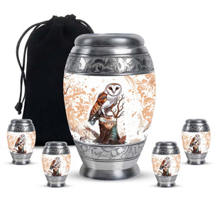 Barn Owl Urn For Human Ashes Women Funeral, Ashes Urn For Ashes