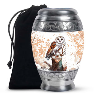 Barn Owl Urn For Human Ashes Women Funeral, Ashes Urn For Ashes