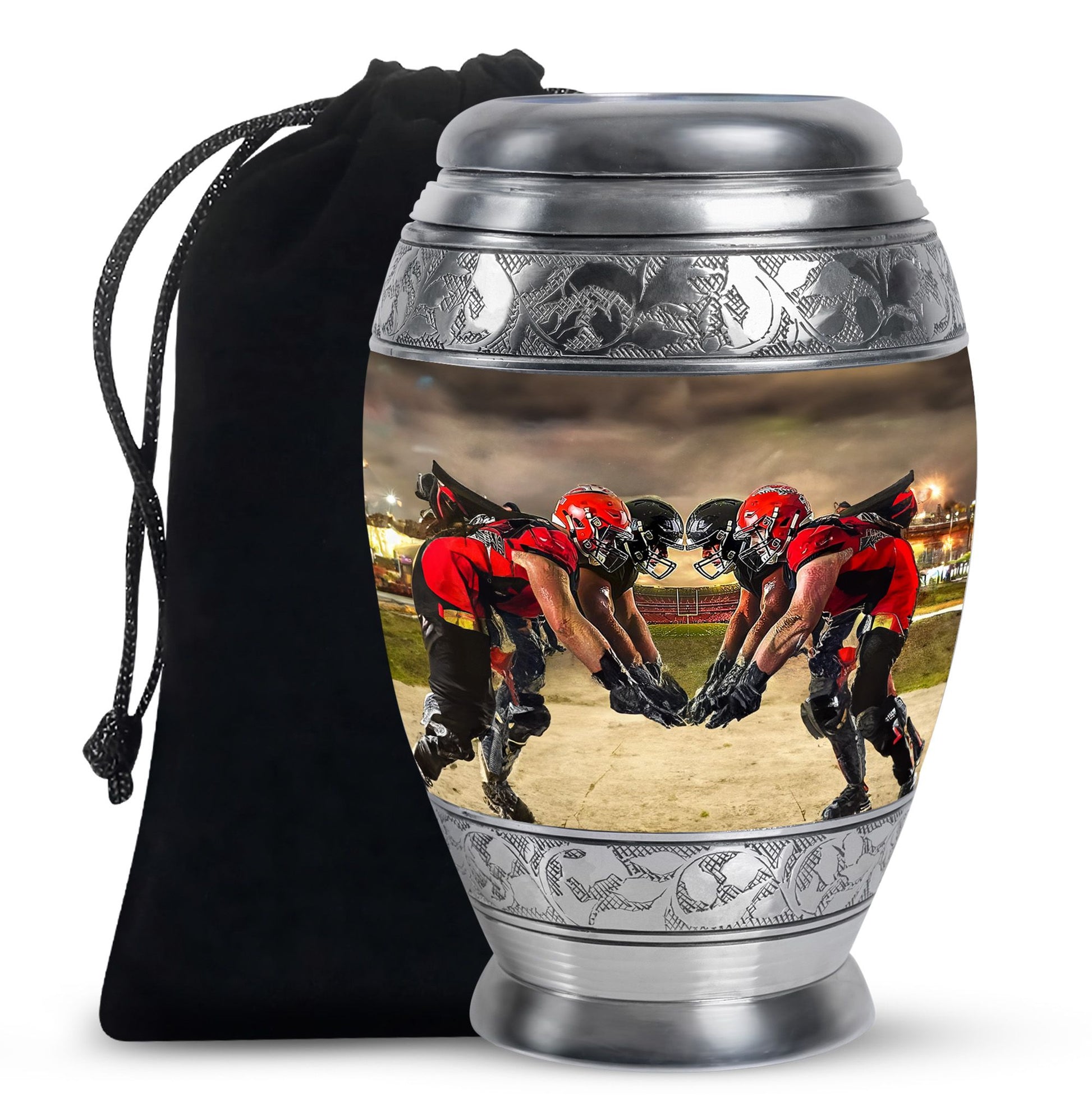 Football Small Urn For Ashes Teardrop, Heart Cremation Urn