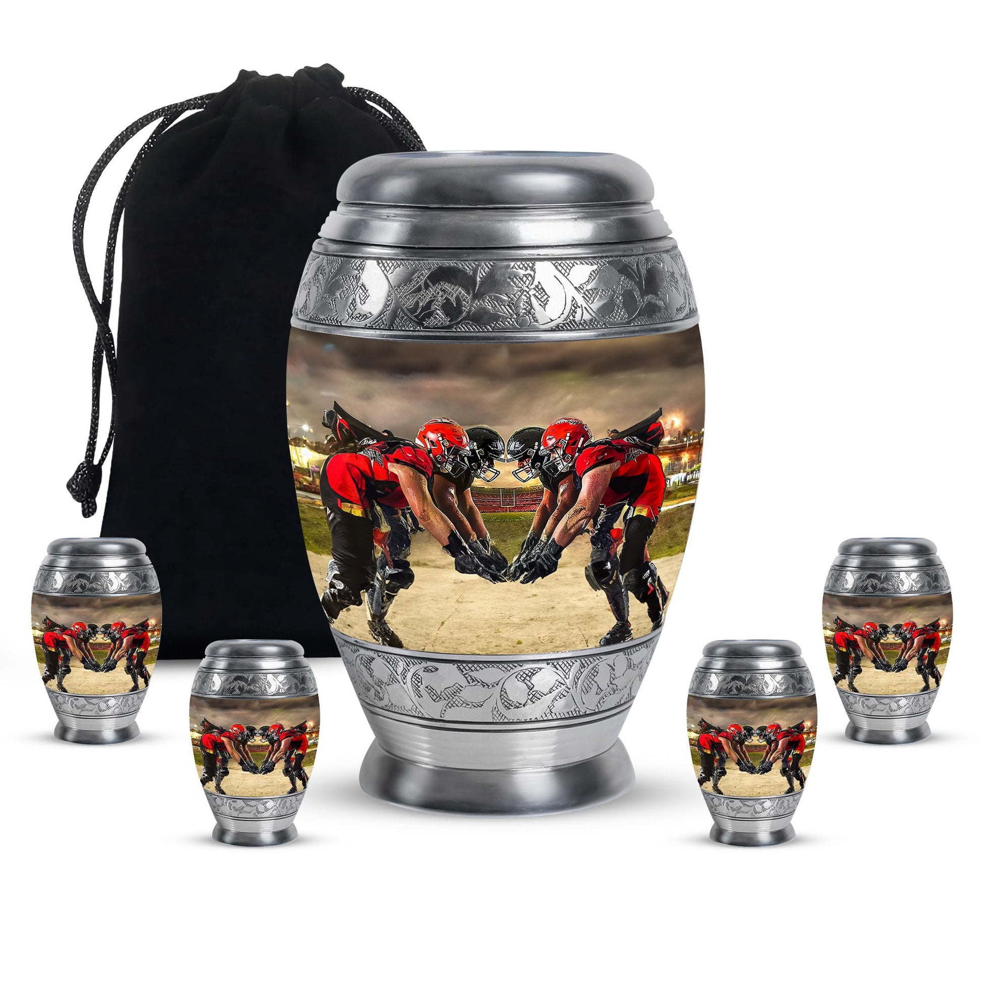 Football Small Urn For Ashes Teardrop, Heart Cremation Urn