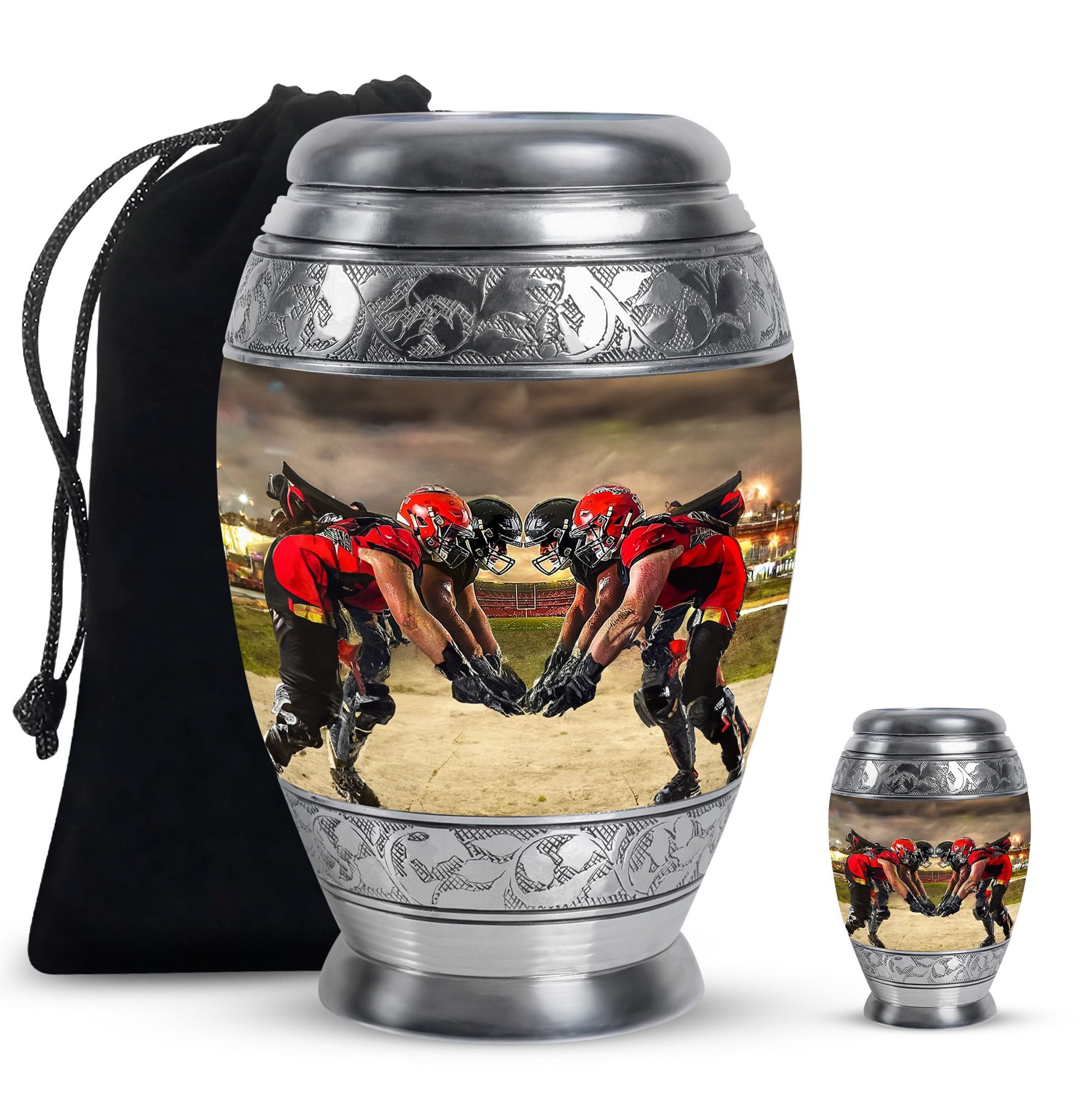 Football Small Urn For Ashes Teardrop, Heart Cremation Urn