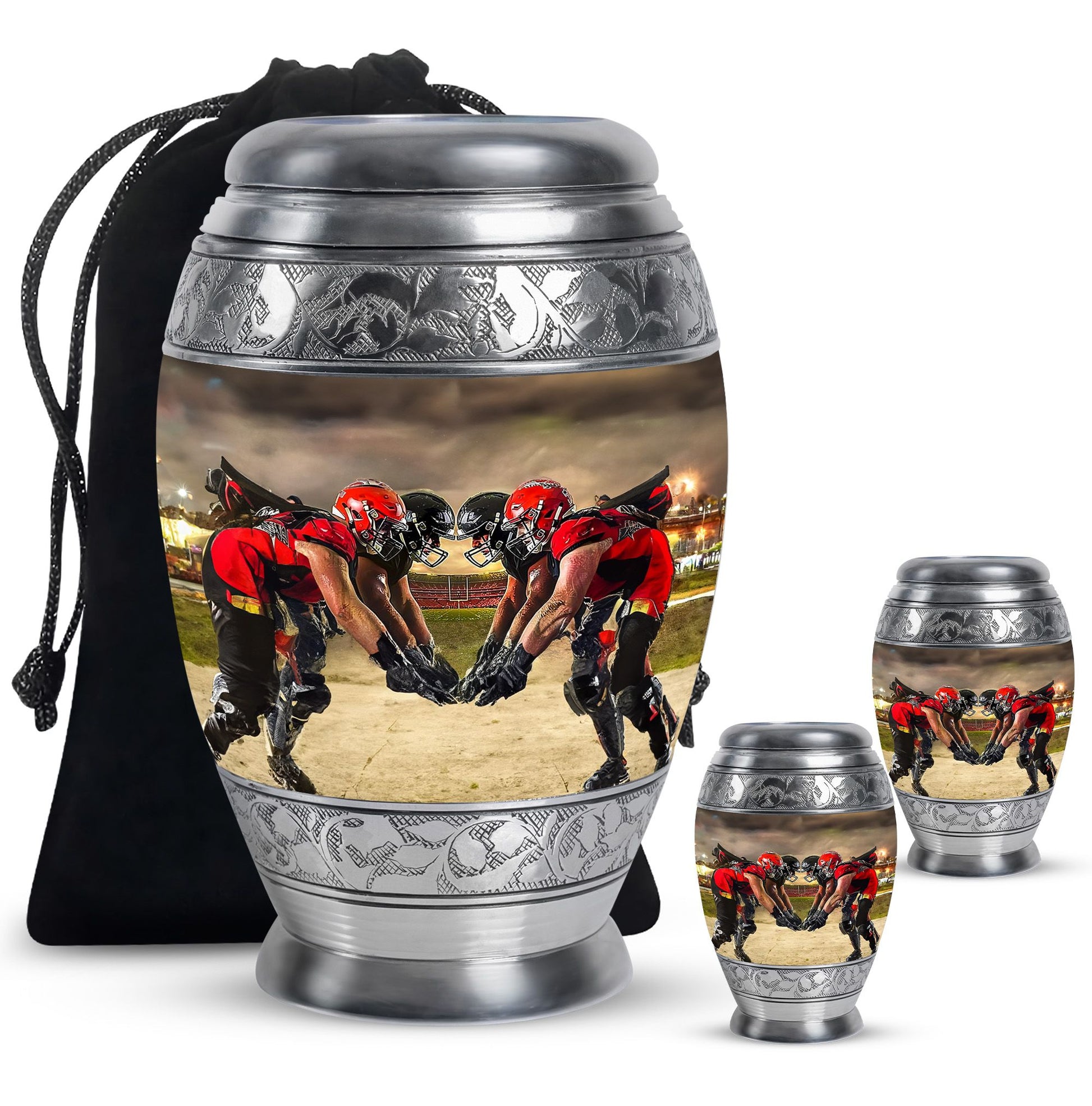 Football Small Urn For Ashes Teardrop, Heart Cremation Urn