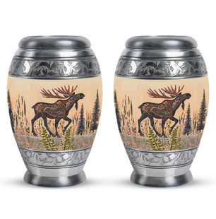 Moose Walking Small Urns For Ashes Funeral, Ashes Urn