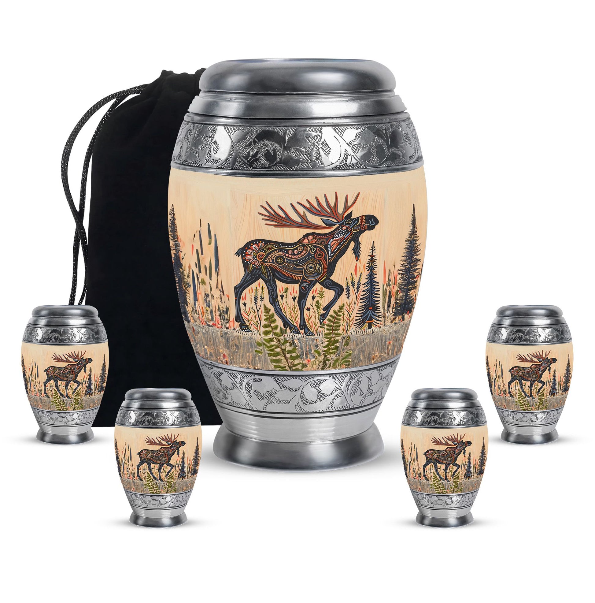 Moose Walking Small Urns For Ashes Funeral, Ashes Urn