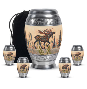 Moose Walking Small Urns For Ashes Funeral, Ashes Urn