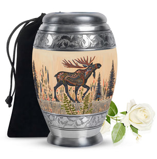 Moose Walking Small Urns For Ashes Funeral, Ashes Urn