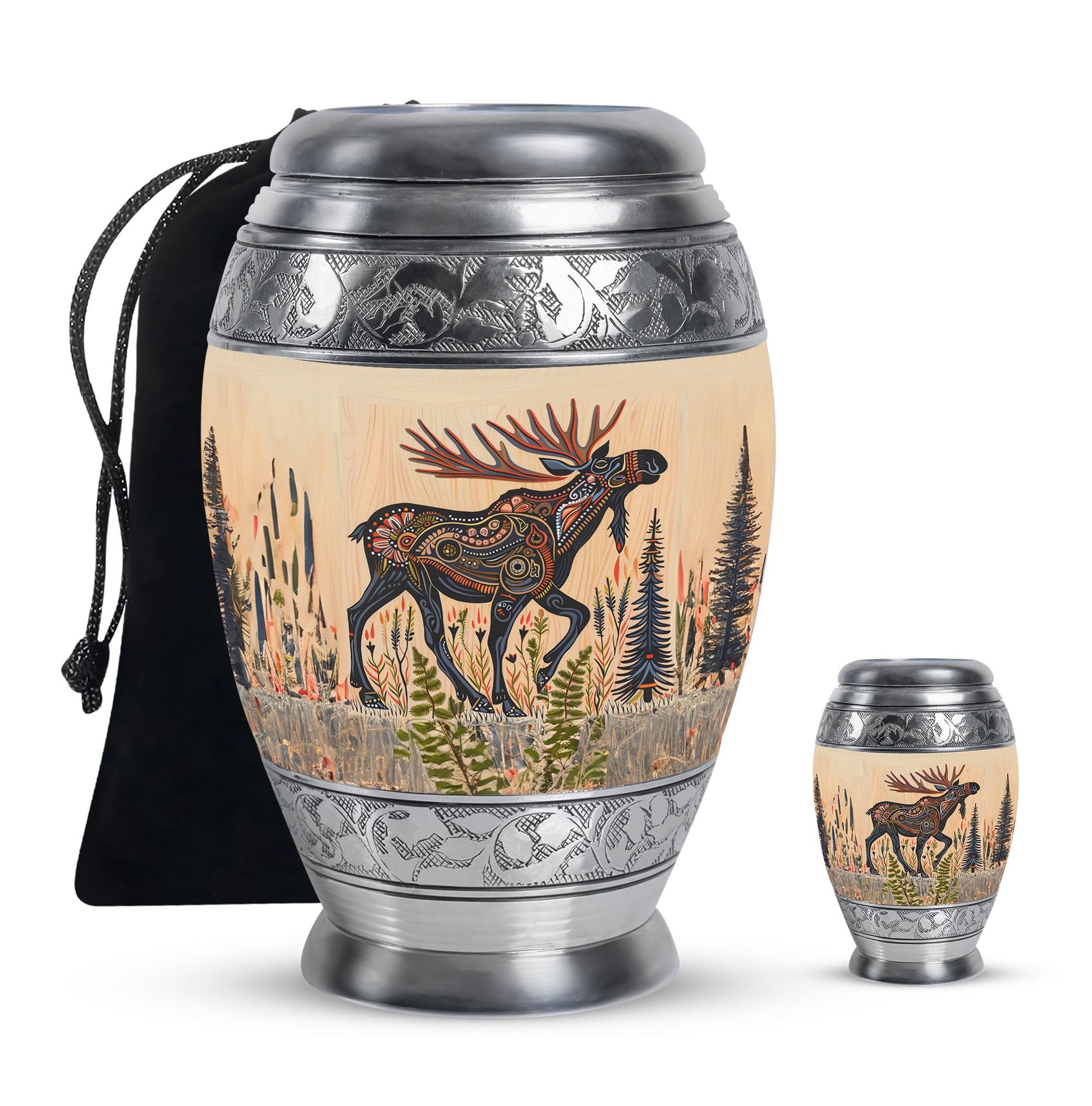 Moose Walking Small Urns For Ashes Funeral, Ashes Urn