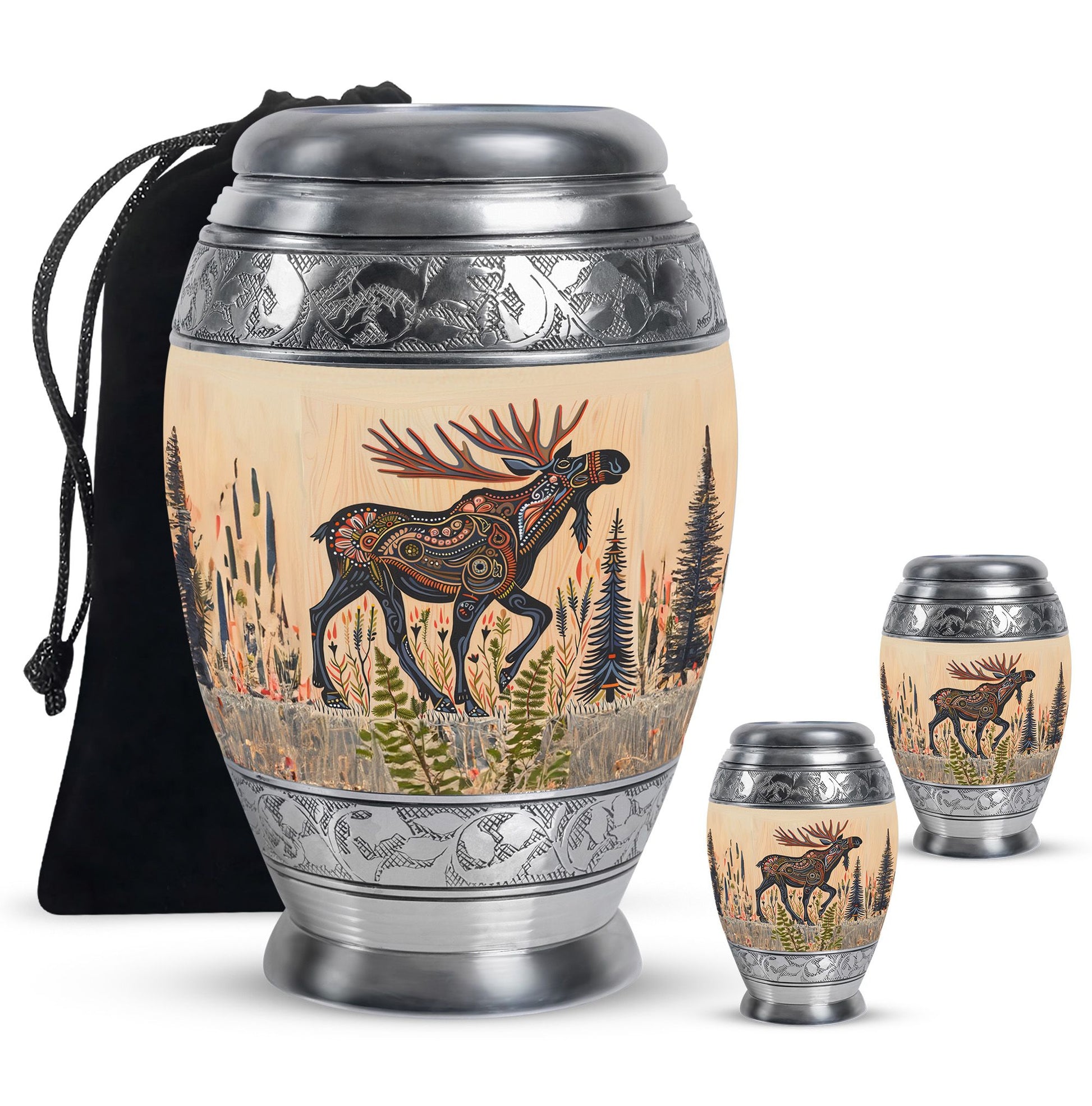 Moose Walking Small Urns For Ashes Funeral, Ashes Urn