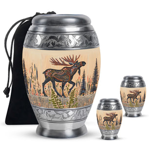 Moose Walking Small Urns For Ashes Funeral, Ashes Urn