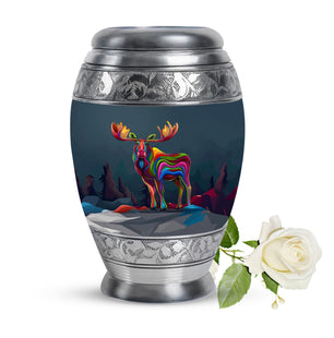 Moose Walking Adult Urn Funeral, Ashes Memorial Urn