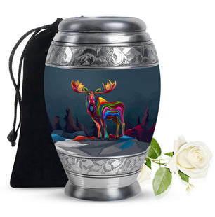 Moose Walking Adult Urn Funeral, Ashes Memorial Urn