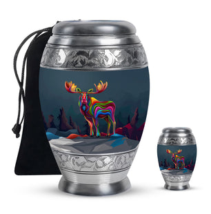 Moose Walking Adult Urn Funeral, Ashes Memorial Urn