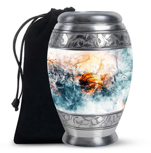 Basketball Memorial Urn Teardrop, Heart Cremation Urn For Ashes