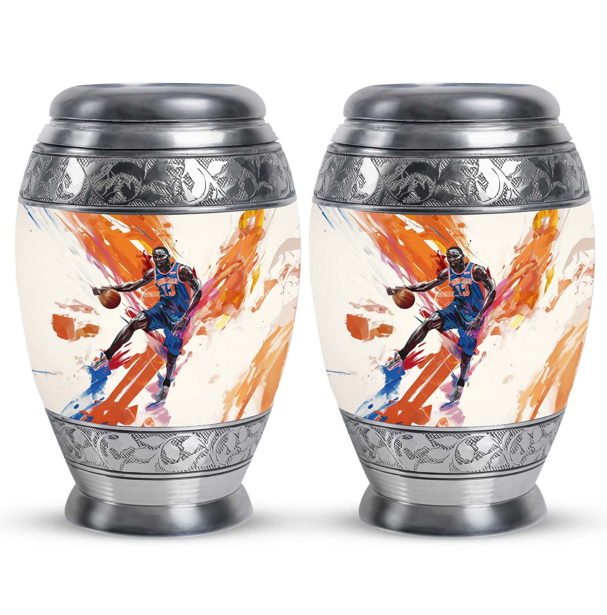 Basketball Metal Urns For Human Ashes Funeral, Ashes Cremation Urn