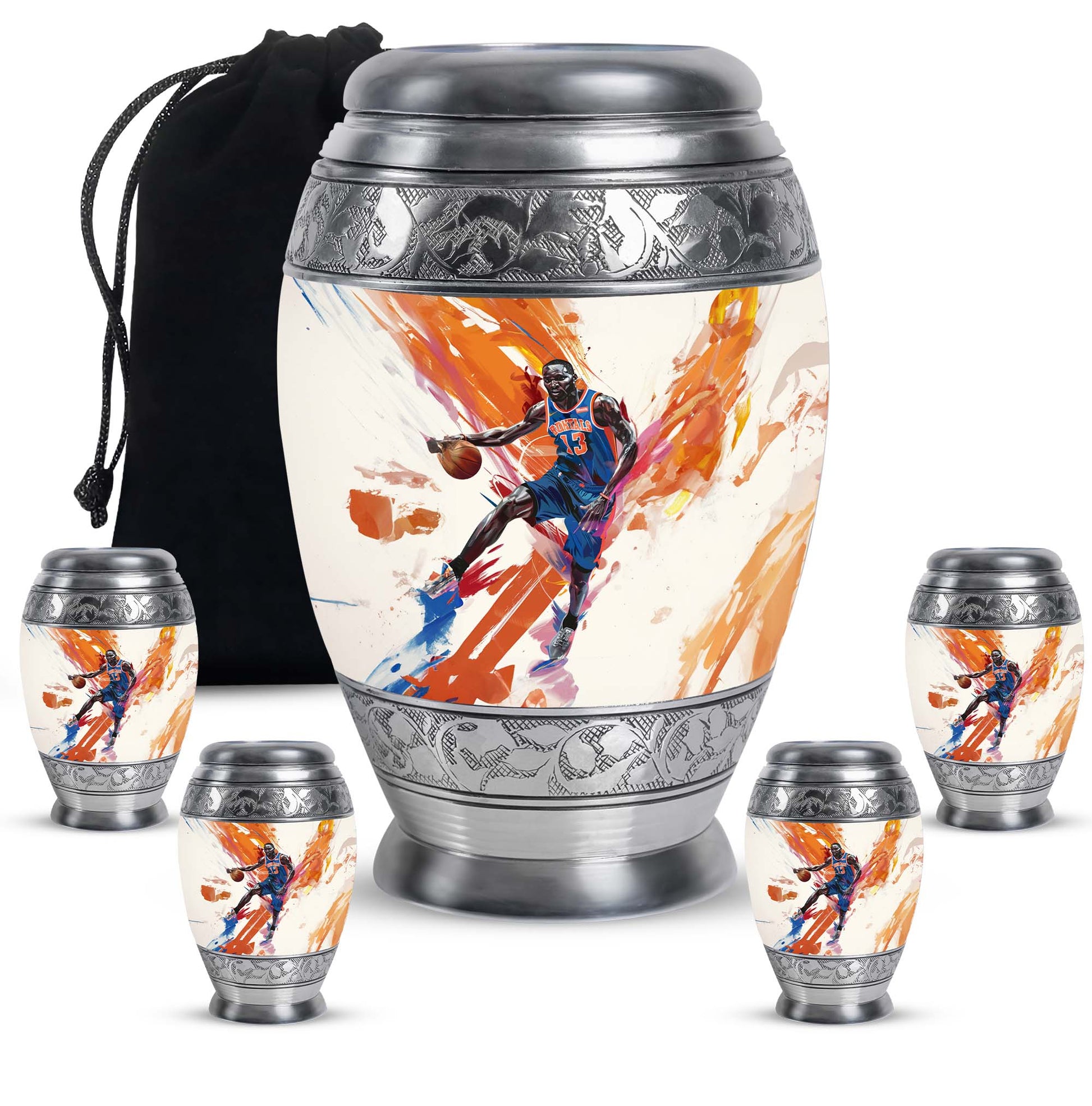 Basketball Metal Urns For Human Ashes Funeral, Ashes Cremation Urn