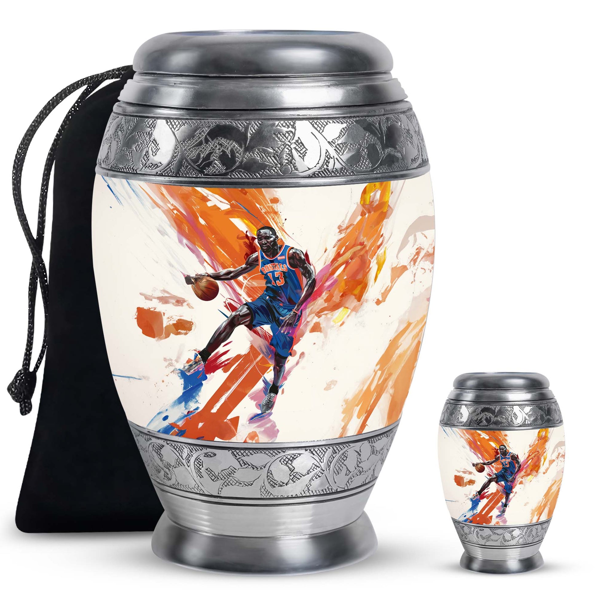 Basketball Metal Urns For Human Ashes Funeral, Ashes Cremation Urn