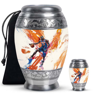 Basketball Metal Urns For Human Ashes Funeral, Ashes Cremation Urn