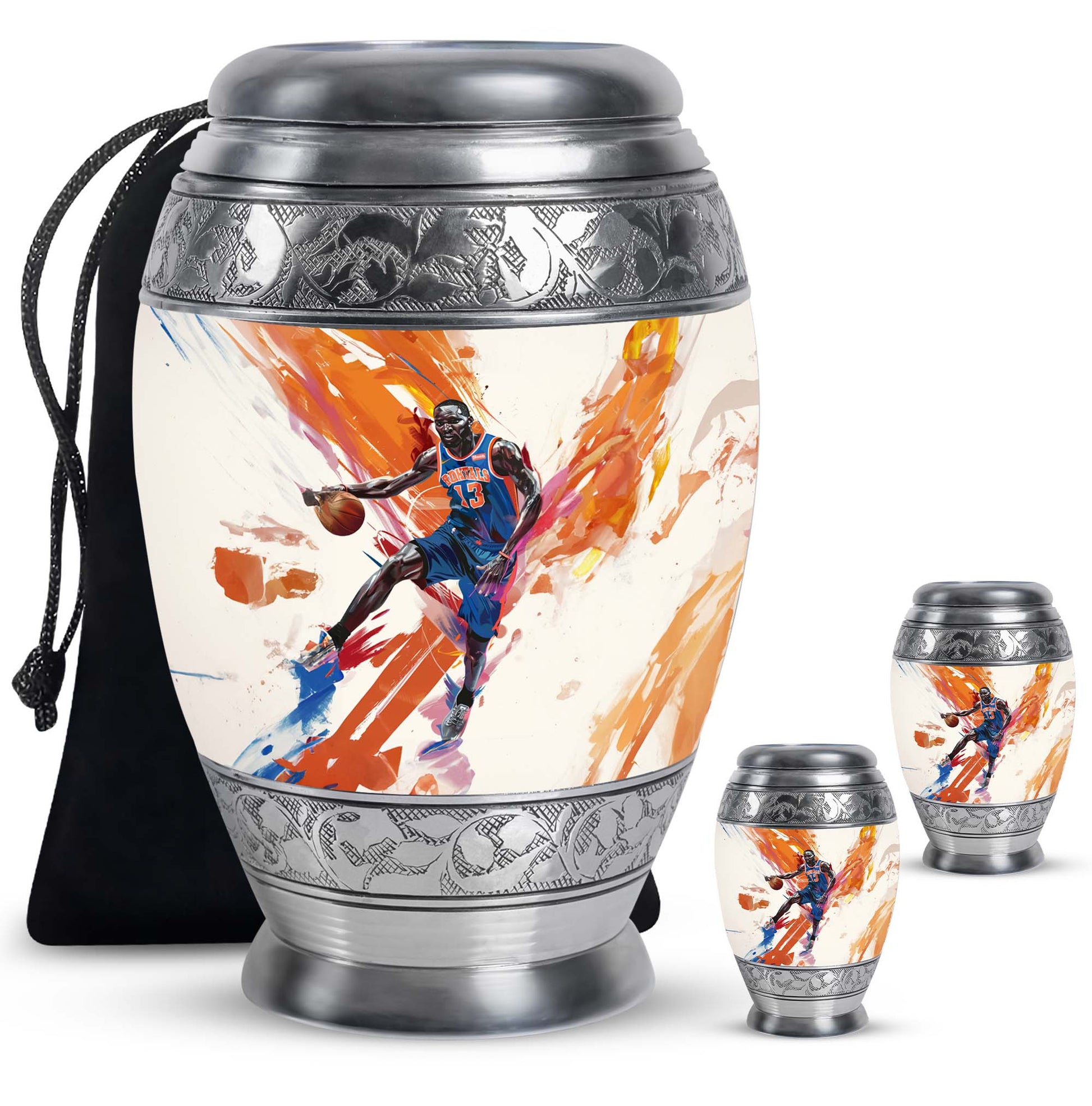 Basketball Metal Urns For Human Ashes Funeral, Ashes Cremation Urn