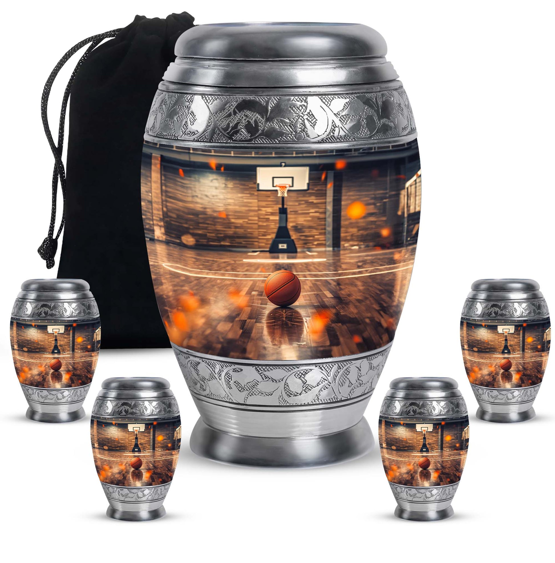 Basketball Burial Urn Teardrop, Heart Cremation Urn