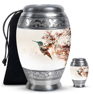 Humming Bird Small Urn For Human Ashes Funeral, Ashes Cremation Urn