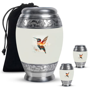 Humming Bird Decorative Urn For Ashes Funeral, Ashes Cremation Urn